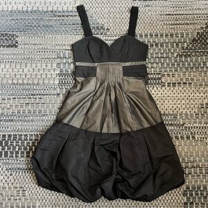 BCBG Max Azria Black and Olive Green Cocktail Dress Size 2